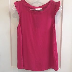 Bright pink ruffle sleeve top